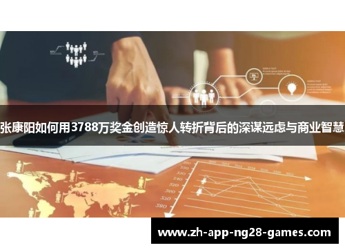 张康阳如何用3788万奖金创造惊人转折背后的深谋远虑与商业智慧 张康阳如何用3788万奖金创造惊人转折背后的深谋远虑与商业智慧