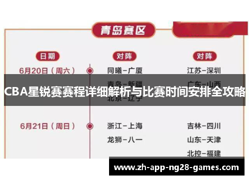 CBA星锐赛赛程详细解析与比赛时间安排全攻略
